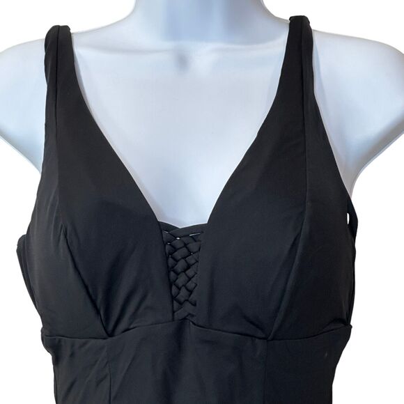 Sea Level Basket-Weave Multiway Straps One Piece Swimsuit Black Women 6 NWOT - Picture 7 of 11